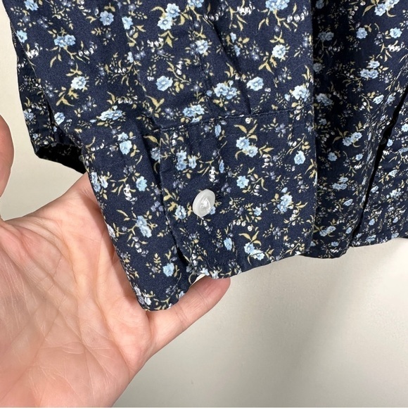 J.Crew Mens Navy Floral Button Down Shirt M - Picture 4 of 9